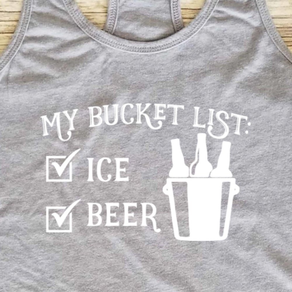 Ice and Beer on my Bucket List - Women's fitted tank top
